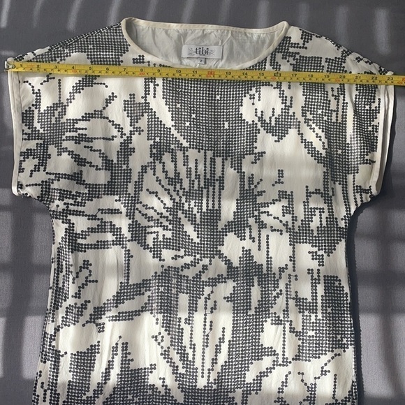 TIBI White With Black Sequins Pull Over Silk Dress - Picture 16 of 16